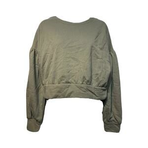 Abound Women's Size S Green Puff Sleeve Cropped Sweatshirt